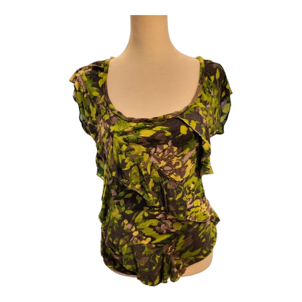 Banana Republic Camo print Tiered top/blouse (S)